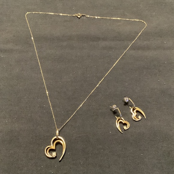 Open Hearts Collection by Jane Seymour Necklace & Pierced Earrings